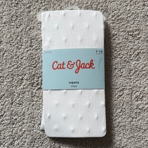 Cat & Jack White Textured Cat Tights